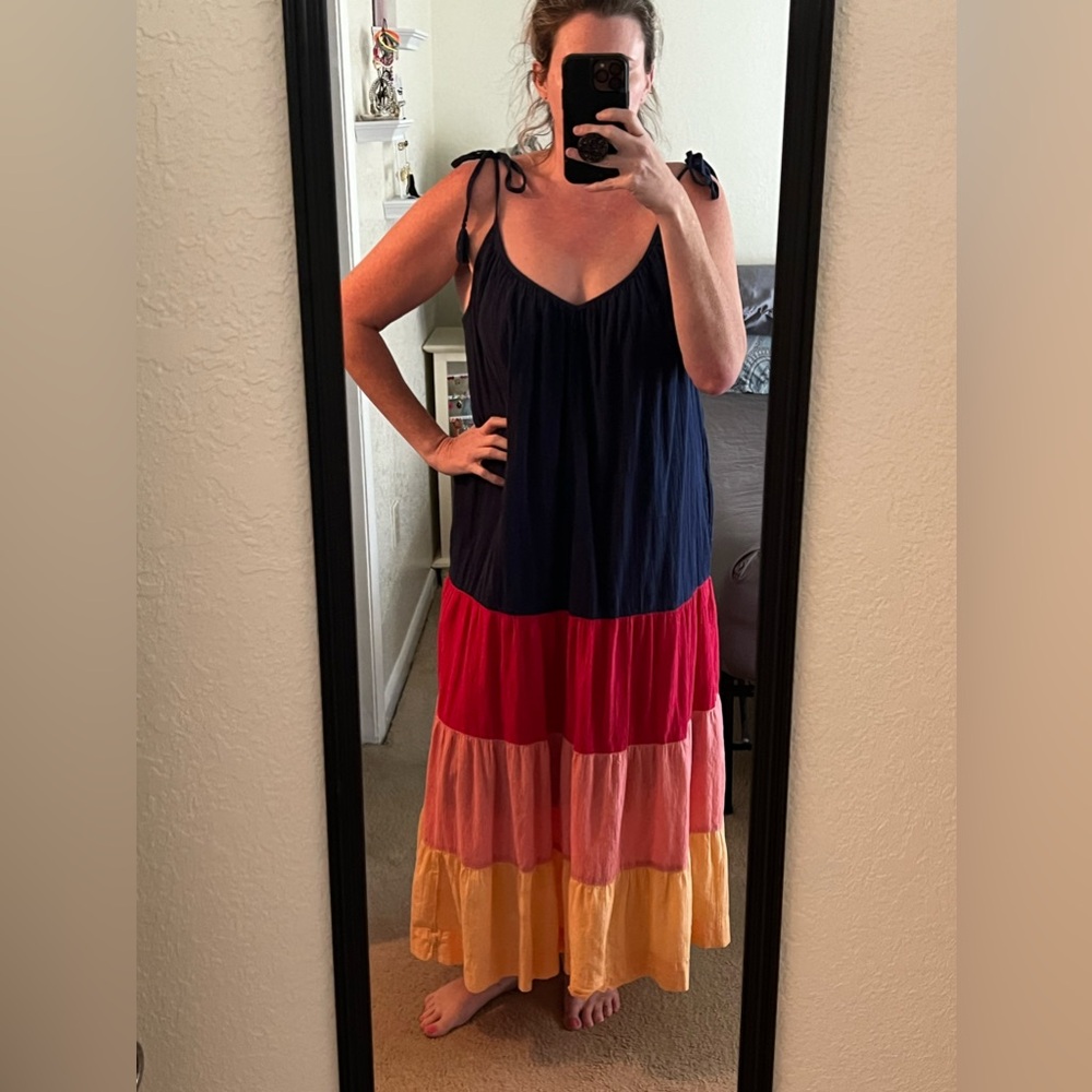 Old Navy large maxi dress with tie straps